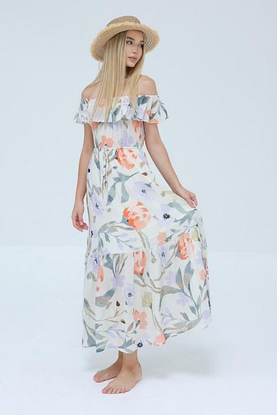 Simala Madonna Collar Dress - Grey-Orange