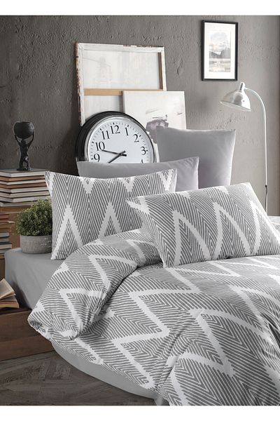 Eponj Home Gray Oliva Double Duvet Cover Set