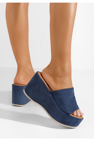 B T Shoes Papuci cu platformă Belona albastri