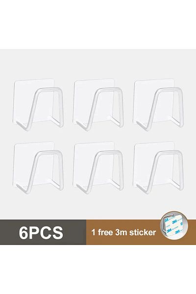 Choice White-6PCS Kitchen Sponges Holder Stainless Steel Sink Sponges Drain Drying Rack Self Adhesive Stora