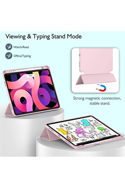 UnDePlus iPad Air 11Inch M2/M3 Air 4/5Th Generation 10.9 Compatible Case with Pen Charge Pen Compartment