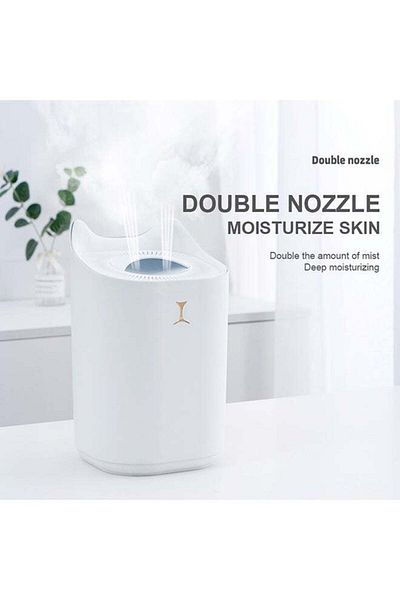 COOYA Humidifier Oil Diffuser, 3300ML, Silent Large Dual Head Mist, Colourful Atmosphere Lights(White)