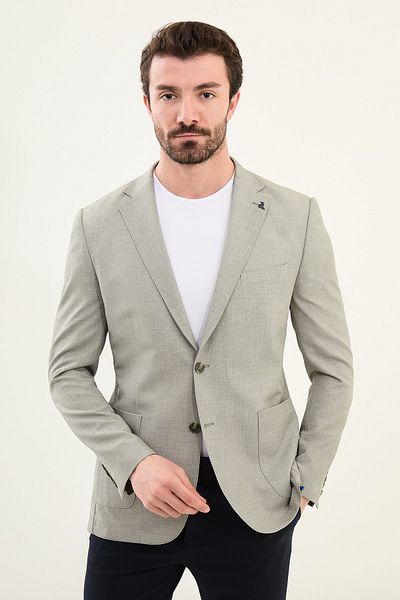 Mcr Straight Slim Fit Pocket Pocket Men's Jacket Khaki - 41420.25Y
