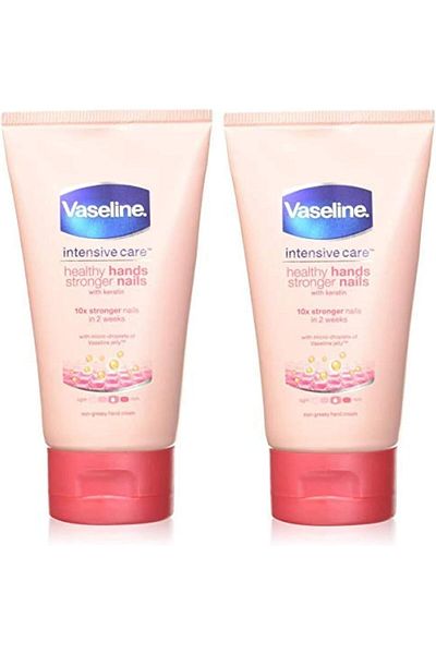 Vaseline Moisturising Hand Cream, Healthy Hands Stronger Nails Hand Cream (75ml, Pack of 2)