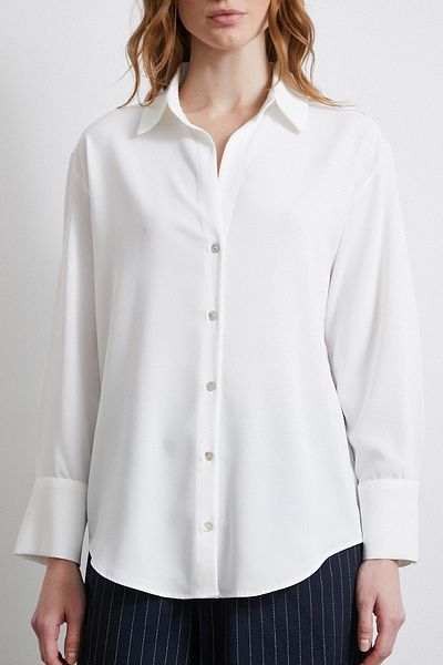 Never more Ecru Classic Satin Shirt