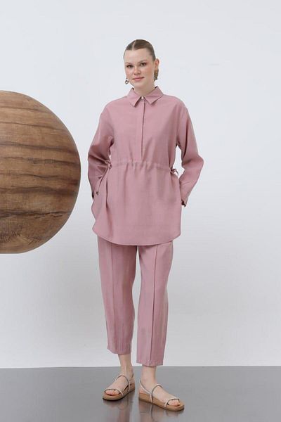 Loreen Gathered Waist Hidden Placket Trouser Suit 20610
