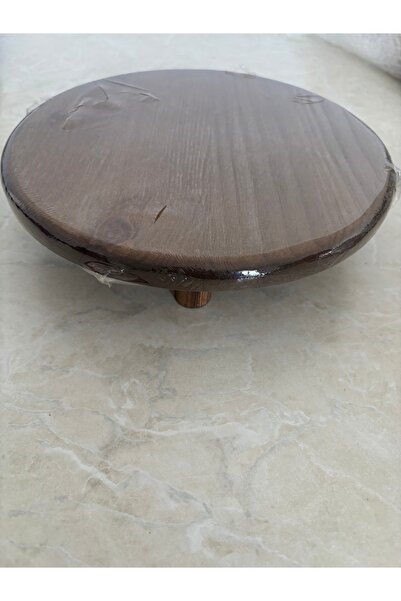 Doğal Sunumluk ayaklı yuvarlak pasta kek sunum tabağı