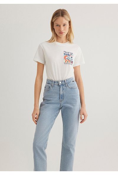 Mavi Flower Printed Semi Slim Fit Women's T-Shirt