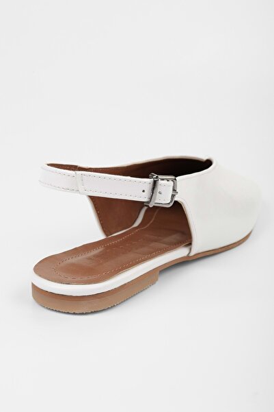 Shoeberry Women's Noya White Skin Ballerinas