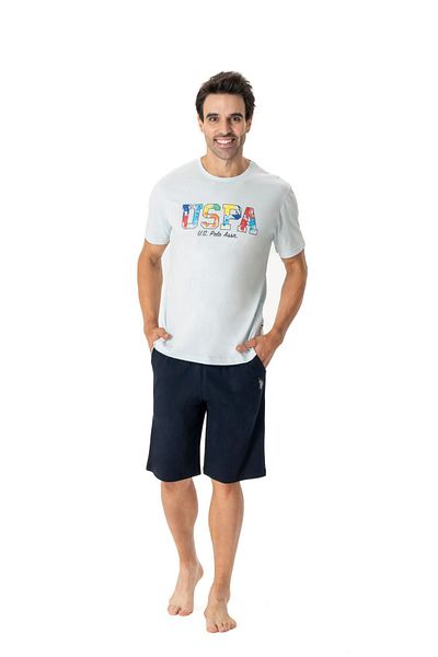 U.S. Polo Assn. US Polo Assn18771 Ανδρικό σορτς με κοντό μανίκι σορτς πιτζάμα-μπλε