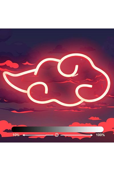 fulina LED Red Cloud Neon Signs for Wall Decor,Dimmable,12V,Easy to Install and Use,USB Powered,29*15cm