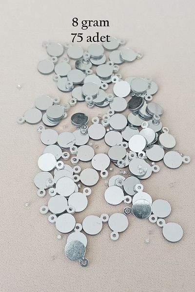 STUMBANNG Oya evening bracelet necklace plexi metallic plastic sequin silver color 8 grams 75 pieces - bnc520