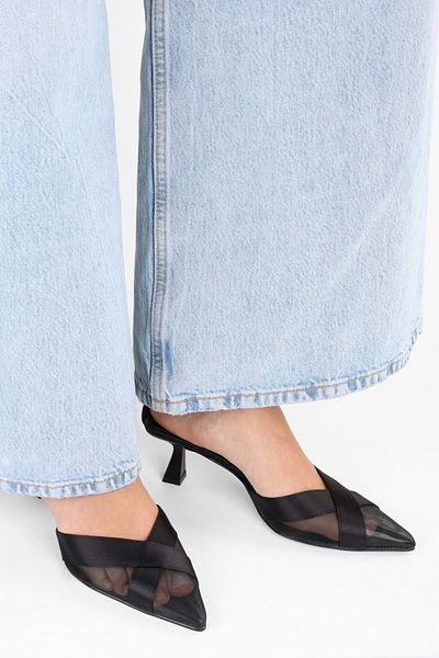 Shoeberry Women's Oira Black Satin Stiletto