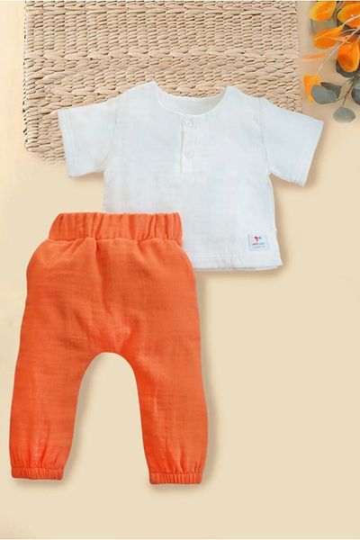 nurbeli X Silk Atlas Girl Boy Baby and Kids t Shirt Muslin Set