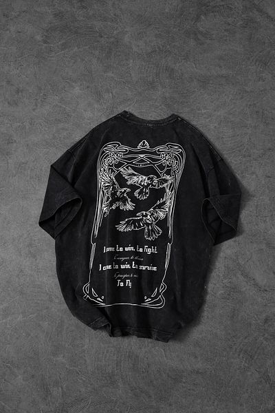 Slatra Ανδρικό μπλουζάκι από ύφασμα ανθρακί TO FLY Special Washed Oversize