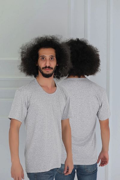 CENNETOĞLU Men's Crew Neck Combed Cotton Undershirt T-Shirt