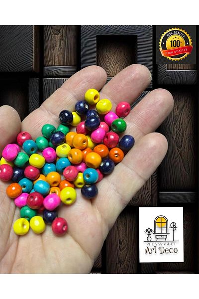 Artdeco 200 τμχ 8mm Εισαγόμενες Ξύλινες Χάντρες υψηλής ποιότητας