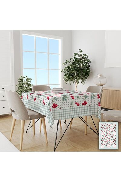 yok yok evim eve dair her şey مفرش طاولة منقوش بنقشة الكرز بدون رعاية