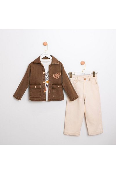 Magu Boys' Jacket, T-Shirt and Pants Set – 3-Piece Set, Casual and Stylish