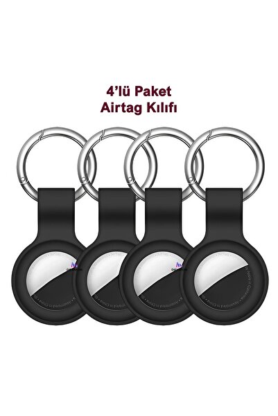 Dexmon Set of 4 Silicone Cases Compatible with Airtag, Keychain, Closed Back,...