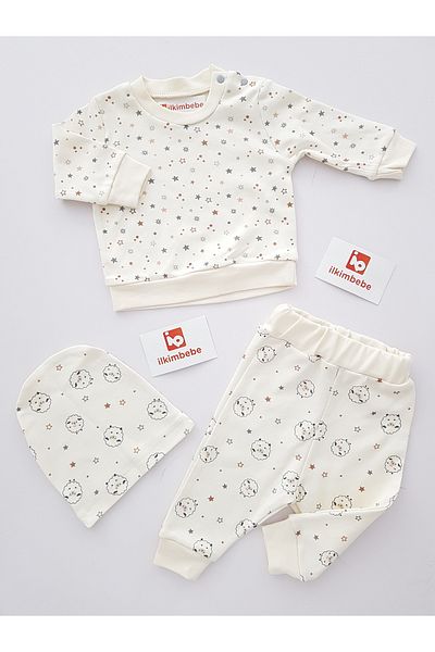 ilkimbebe Starry Lamb 3-Piece Baby Set, 100% Cotton,