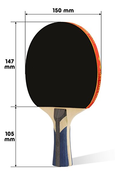 Telvesse 4Lly Length Table Tennis Racket Set 2 Rackets and 2 Balls for Amateur Level