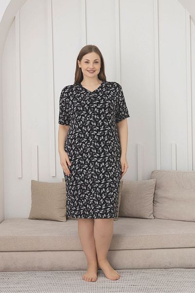 Asel Large Size Lycra Combed Cotton Nightgown