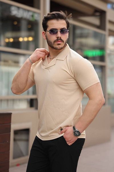 ROBERTO BORNOVA Οθωμανικό μπλουζάκι / T-shirt με γιακά νοσοκόμας