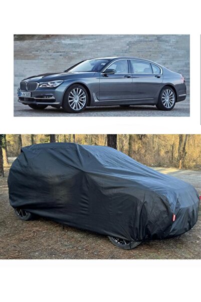 CoverPlus Bmw 730i مشمع سيارة طويل متوافق مع مشمع سميك للسيارات - أسود