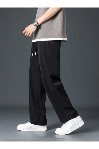 UYN SPORT Unisex Black Baggy Model Straight Leg Fit Tracksuit