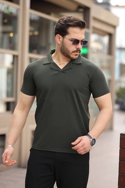 ROBERTO BORNOVA Οθωμανικό μπλουζάκι / T-shirt με γιακά νοσοκόμας