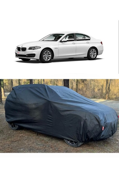 CoverPlus Bmw 523i Series متوافق مع سيارة القماش المشمع السميك للسيارات - أسود