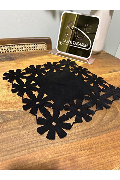 EHA LAZER Чорна нубукова тканина, товста, американська серветка, 6 штук