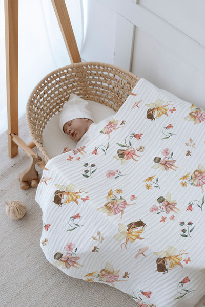 Tuğba Kuğu 4 Kat Müslin Battaniye (100X120) - Dans Eden Periler