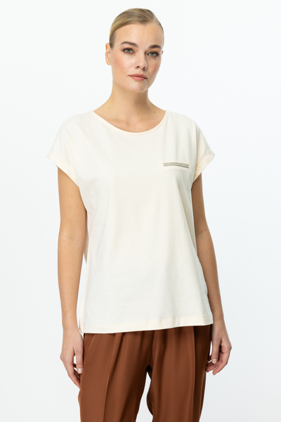 ON Βασική μπλούζα με πέτρινη λεπτομέρεια