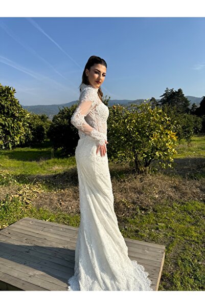 Emodaist FRANSIZ DANTEL BALIK GELİNLİK