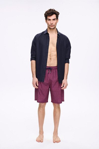 Haşema Belt Buckle Detailed Purple Men's Short Pool and Sea Shorts 5061