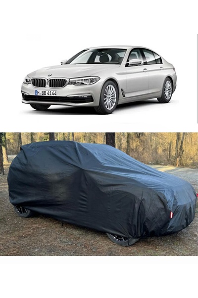 CoverPlus Bmw 520i Series متوافق مع سيارة القماش المشمع السميك للسيارات - أسود