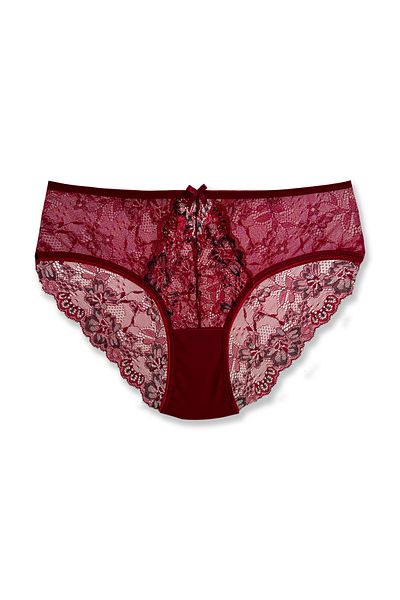 HNX 3-Piece Double Color Lace Tulle High Waist Women's Panties