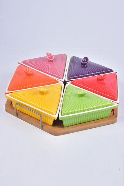 SETABIANCA Seta Breakfast Triangle 6 Pieces Colorful 30*30*8 cm