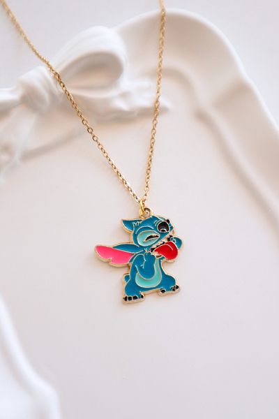 EFBUTİK Gold Color Chain Tongue Out Stitch Imported Necklace