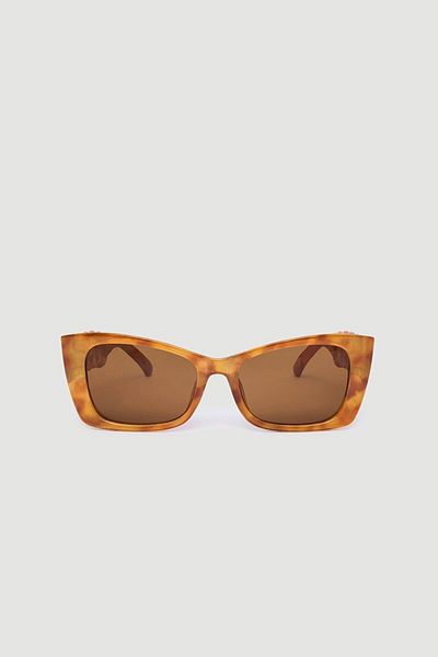 Gusto Minimal Pattern Bone Frame Sunglasses - Tan