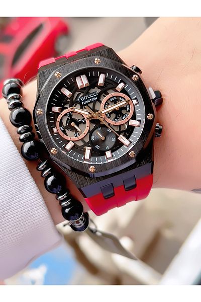 Ferrucci FERRUCCİ FUNCTION SILICONE CORD MEN'S WRISTWATCH + BRACELET WITH GIFT