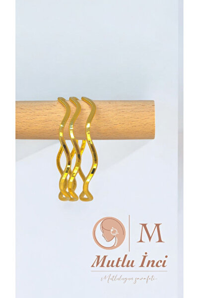 mutluincigümüs 3lü gümüs 22 ayar altın kaplama ajda bilezik