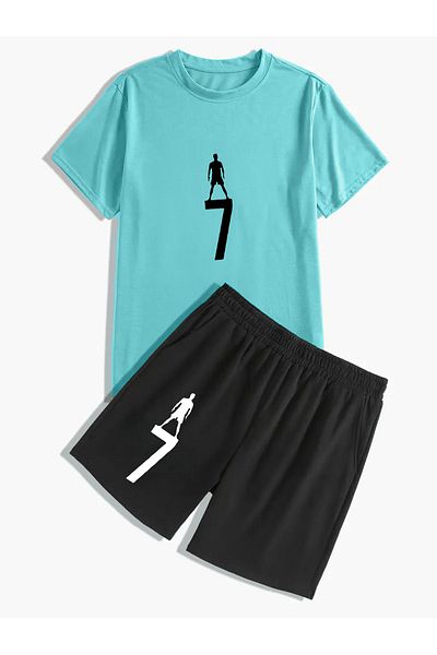 PENTHİLUS Unisex Size 7 Printed Shorts and T-Shirt Set
