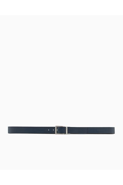 Emporio Armani Bărbați din piele naturală cu logo în relief Cureaua bleumarin cu cataramă metalică EM001772 AF15136-MB084
