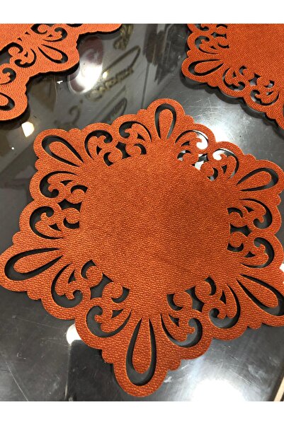 EHA LAZER Kiremit Rengi, Özel Lazer Kesim Amerikan Servis 6 Adet Peçete