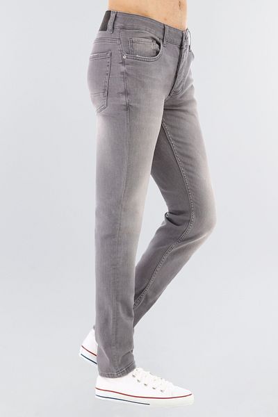 CEDY DENIM Slim Fit Jean Joe Κανονική μέση Λεπτή εφαρμογή Strechy τζιν παντελόνι C304-ανοιχτό-γκρι