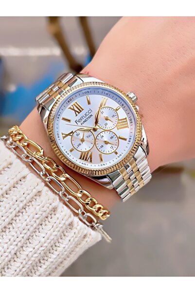 Ferrucci Ferrucci̇ Function Steel Women's Wristwatch + Bracelet with Gift