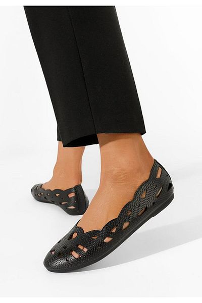 B T Shoes Balerina perforată Priscille negru